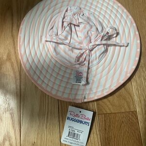 Ruffle Butts Pink Striped Baby Sun Hat